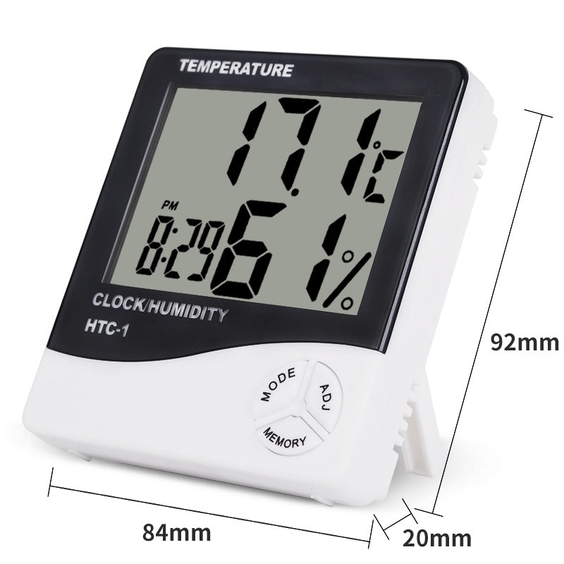 Medidor Humedad Temperatura Reloj Lcd Htc-1
