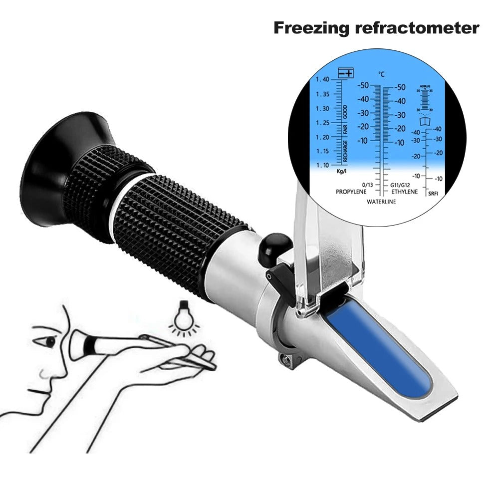 Refractometro ATC 5 en 1 Urea Adblue Bateria Refrigerante EG PG CW