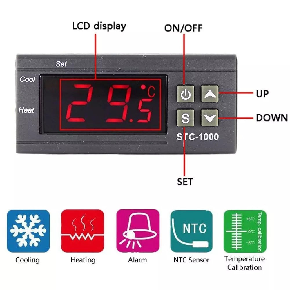 Termostato Digital C/ Sonda Incubadora STC-1000 220v Original