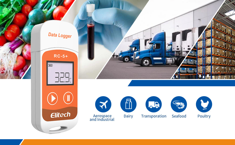 Termohigrómetro Data Logger Temperatura Elitech RC-5+