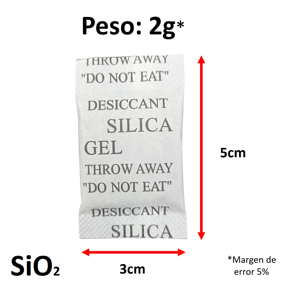 Silica Gel Sobre 2g x 1,000 sobres Original Sellada