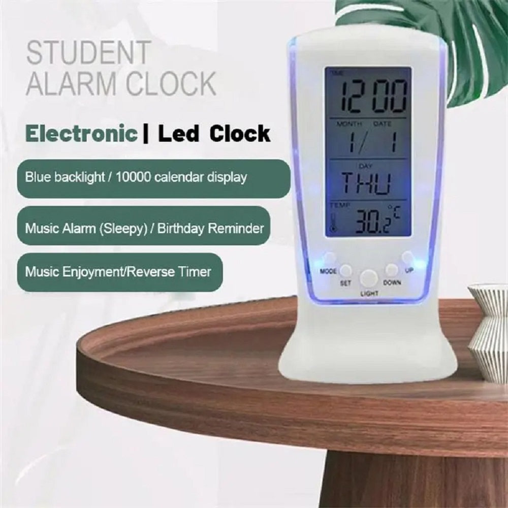 Reloj Despertador con Termometro y Luz Mes Dia Alarma 510