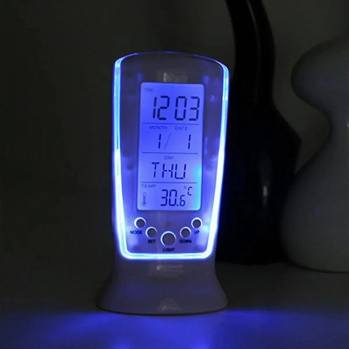 Reloj Despertador con Termometro y Luz Mes Dia Alarma 510