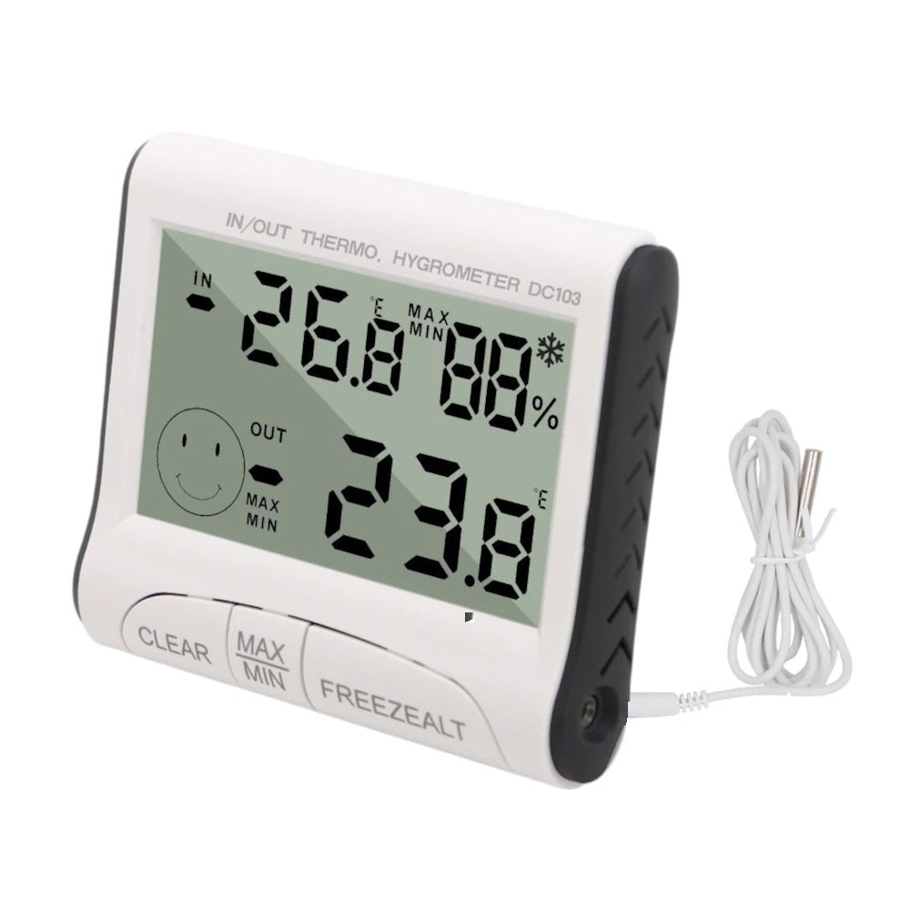 Termometro Higrometro Digital con Sonda Alarma Hielo DC103 – Jhomasaja ...