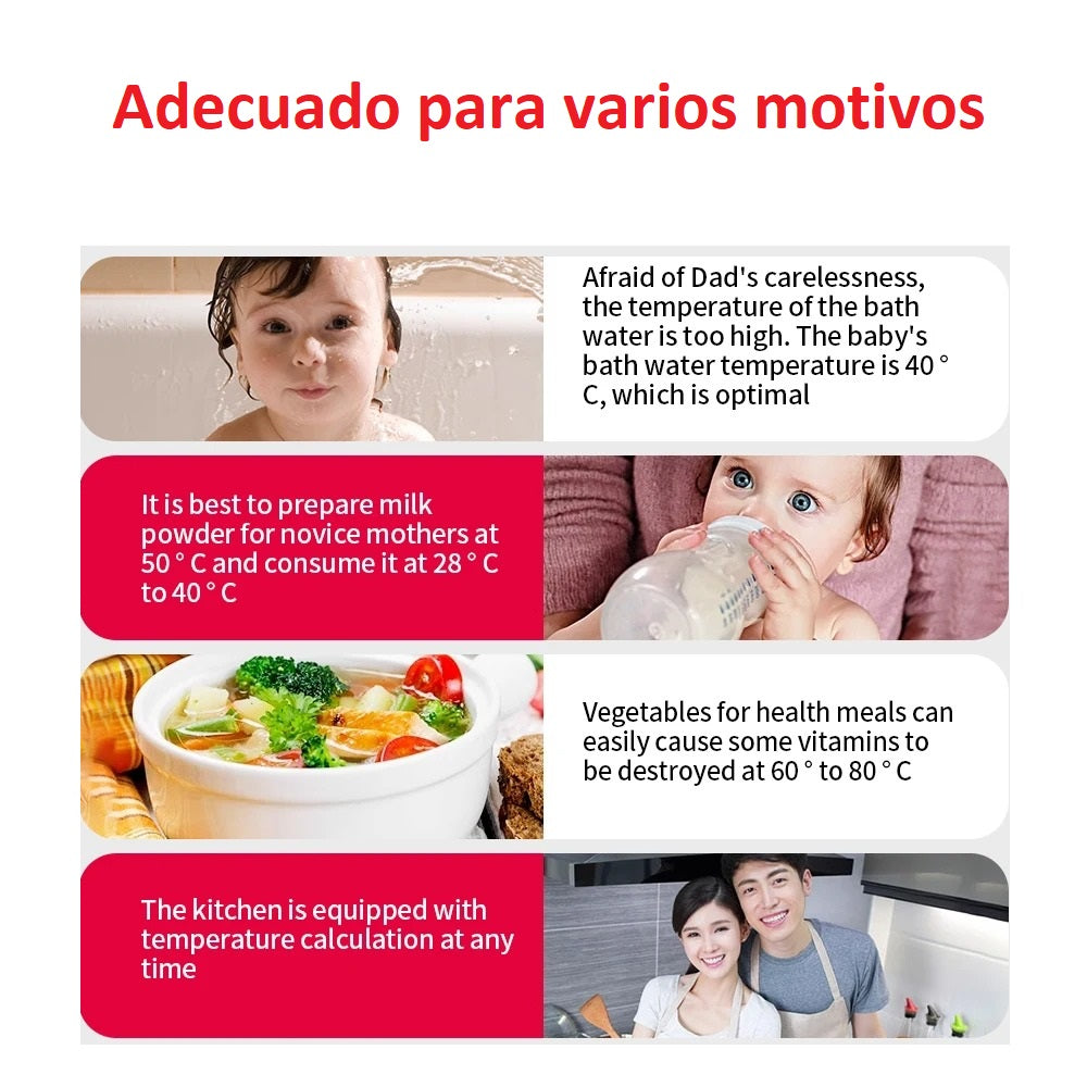 Termómetro Digital Acero Inox Cocina 300°C Carnes, Leche, Agua Horno WT-1