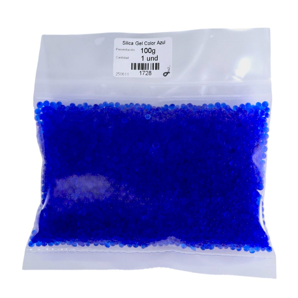 Silica Gel Color Azul Bolsa de 100g Cambia de Color