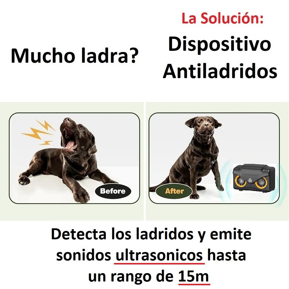 Controlador Ultrasonico de Ladridos Automatico 15m Recargable U12