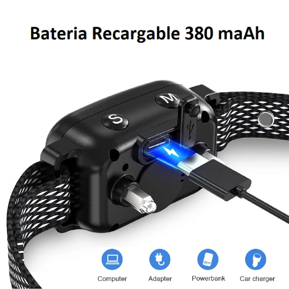 Collar Antiladridos Inteligente Recargable Resistente TZ-981
