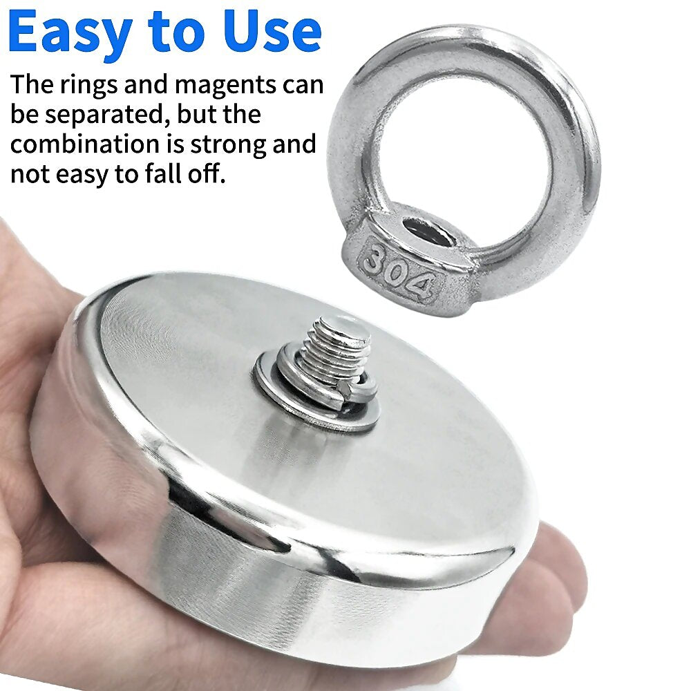 Iman de Neodimio 90mm Pesca G° N52 330kg Carga Axial Nominal