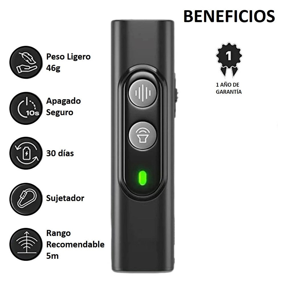 Ahuyentador Perros XP10 Ultrasonico Recargable Portatil Slim