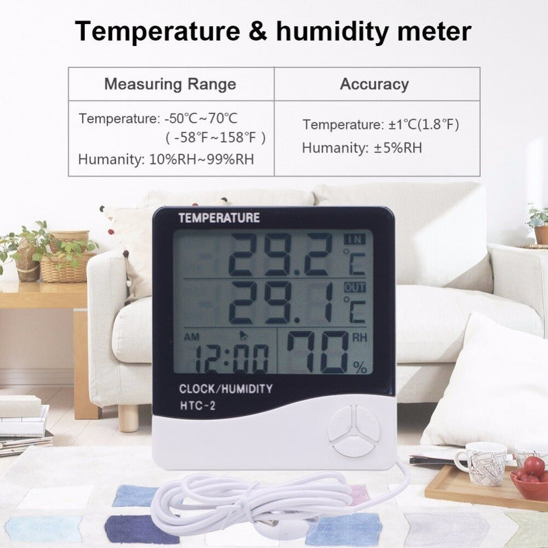 Medidor Humedad Y Temperatura Lcd Con Higometro Htc-2